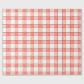 Rood en wit groot geruit dambordpatroon cadeaupapier (Vlak)