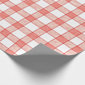 Rood en wit groot geruit dambordpatroon cadeaupapier (Hoek)