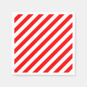 Rood en Wit Groot Grootte Diagonaal Streepjesdocum Servet (Voorkant)