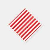 Rood en Wit Groot Grootte Verticaal Streepjesdocum Servet (Hoek)