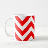 Rood en Wit Groot Horizontaal Chevron Patroon Koffiemok (Links)