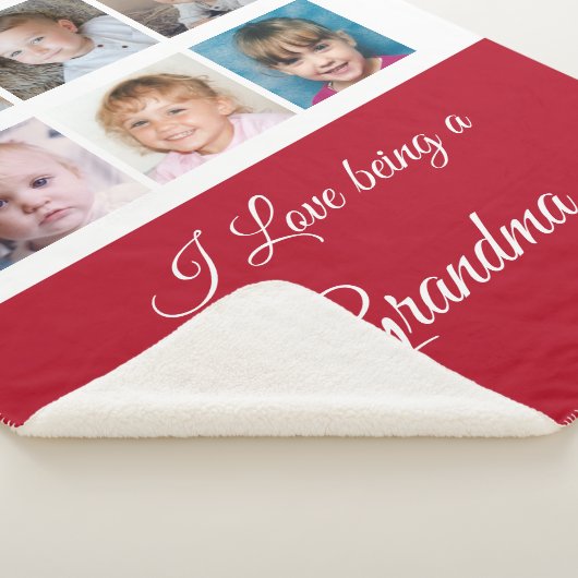 Rood en wit Grootmafotocollage Sherpa Deken (3/4)