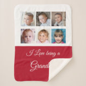 Rood en wit Grootmafotocollage Sherpa Deken (Voorkant)