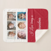 Rood en wit Grootmafotocollage Sherpa Deken (Voorkant (horizontaal))