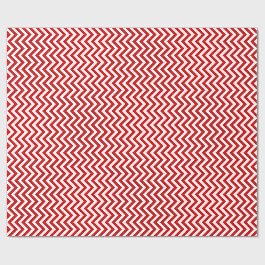 Rood en wit groots Chevron ZigZag Pattern Cadeaupapier (Vlak)