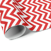 Rood en wit groots Chevron ZigZag Pattern Cadeaupapier (Rol Hoek)