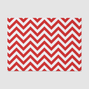 Rood en wit groots Chevron ZigZag Pattern Tissuepapier