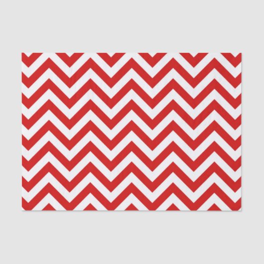 Rood en wit groots Chevron ZigZag Pattern Tissuepapier (Voorkant)