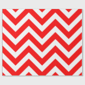 Rood en Wit Grote Grootte Chevron Strepen Cadeaupapier (Vlak)