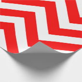 Rood en Wit Grote Grootte Chevron Strepen Cadeaupapier (Hoek)
