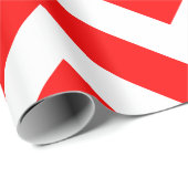 Rood en Wit Grote Grootte Chevron Strepen Cadeaupapier (Rol Hoek)
