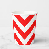 Rood en Wit Grote Grootte Chevron Strepen Papieren Bekers (Links)