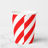 Rood en Wit Grote Grootte Diagonale Strepen Papieren Bekers (Rechts)