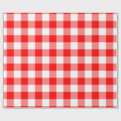 Rood en Wit Grote Grootte Gingham Checks Cadeaupapier (Vlak)