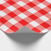 Rood en Wit Grote Grootte Gingham Checks Cadeaupapier (Hoek)