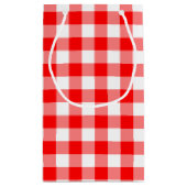 Rood en Wit Grote Grootte Gingham Checks Klein Cadeauzakje (Achterkant)