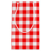 Rood en Wit Grote Grootte Gingham Checks Klein Cadeauzakje (Voorkant)