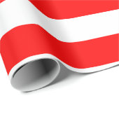 Rood en Wit Grote Grootte Horizontale Strepen Cadeaupapier (Rol Hoek)