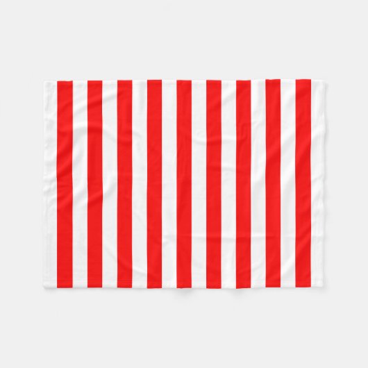 Rood en Wit Grote Grootte Horizontale Strepen Fleece Deken (Voorkant (Horizontaal))