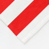 Rood en Wit Grote Grootte Horizontale Strepen Fleece Deken (Hoek)