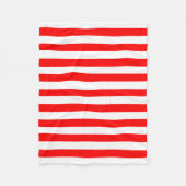 Rood en Wit Grote Grootte Horizontale Strepen Fleece Deken (Voorkant)