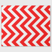 Rood en Wit Grote Grootte Verticale Chevron Strepe Cadeaupapier (Vlak)