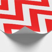 Rood en Wit Grote Grootte Verticale Chevron Strepe Cadeaupapier (Hoek)