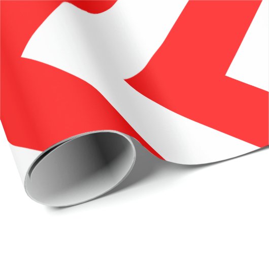 Rood en Wit Grote Grootte Verticale Chevron Strepe Cadeaupapier (Rol Hoek)