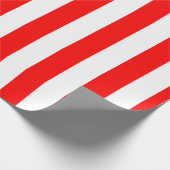 Rood en Wit Grote Grootte Verticale Strepen Cadeaupapier (Hoek)