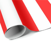 Rood en Wit Grote Grootte Verticale Strepen Cadeaupapier (Rol Hoek)