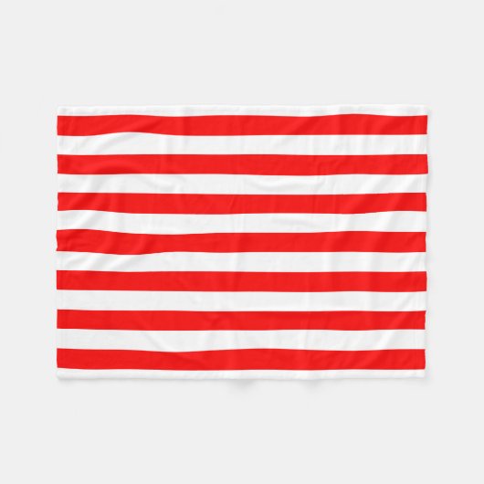 Rood en Wit Grote Grootte Verticale Strepen Fleece Deken (Voorkant (Horizontaal))