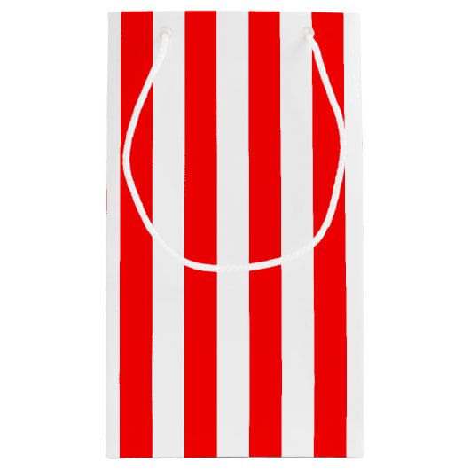 Rood en Wit Grote Grootte Verticale Strepen Klein Cadeauzakje (Achterkant)