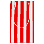 Rood en Wit Grote Grootte Verticale Strepen Klein Cadeauzakje (Voorkant)