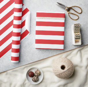 Rood en wit grote Snoepjes streep Cadeaupapier