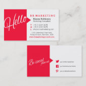 Rood en wit hallo citaat visitekaartje (Voorkant / Achterkant)