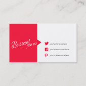 Rood en wit hallo citaat visitekaartje (Achterkant)