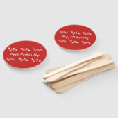 Rood en Wit Happy Moederdag Handwaaier (Niet-gemonteerd)