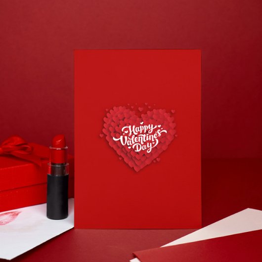 Rood en wit Happy Valentijnsdag Kaart