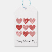 Rood en wit hart eenvoudig cadeaulabel (Voorkant)