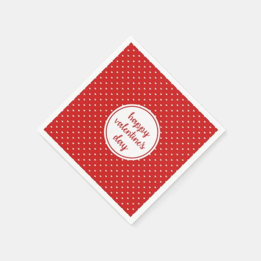 Rood en Wit Hart Gelukkige Valentijnsdag Servetten (Hoek)