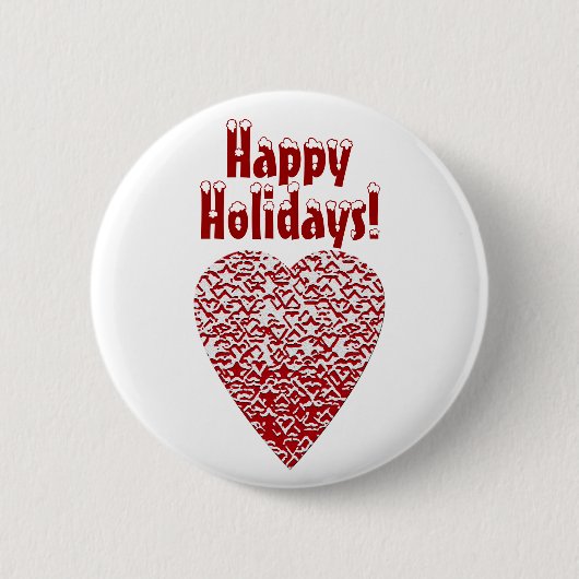 Rood en wit hart. Geoctrooieerd ontwerp van het ha Ronde Button 5,7 Cm (Voorkant)