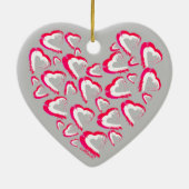 Rood en wit hart grijs Ornament (Achterkant)