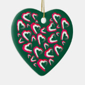 Rood en wit hart groen Ornament (Rechts)