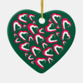 Rood en wit hart groen Ornament (Voorkant)