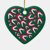Rood en wit hart groen Ornament (Achterkant)
