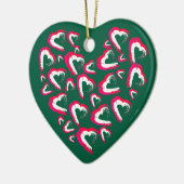 Rood en wit hart groen Ornament (Links)