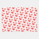 Rood en wit hart Moderne Liefde Valentijnsdag Inpakpapier Vel (Voorkant 2)