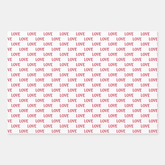 Rood en wit hart Moderne Liefde Valentijnsdag Inpakpapier Vel (Voorkant)