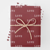 Rood en wit hart Moderne Liefde Valentijnsdag Inpakpapier Vel (In situ)