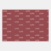 Rood en wit hart Moderne Liefde Valentijnsdag Inpakpapier Vel (Voorkant)